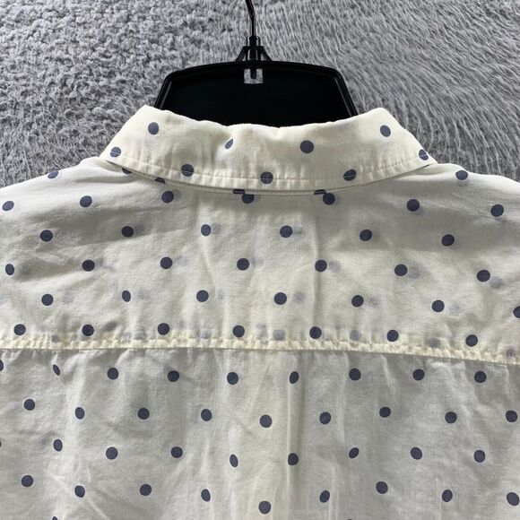 UNIQLO Shirt Womens Medium Button Up Blouse Top Polka Dot Long Sleeve - Picture 5 of 8